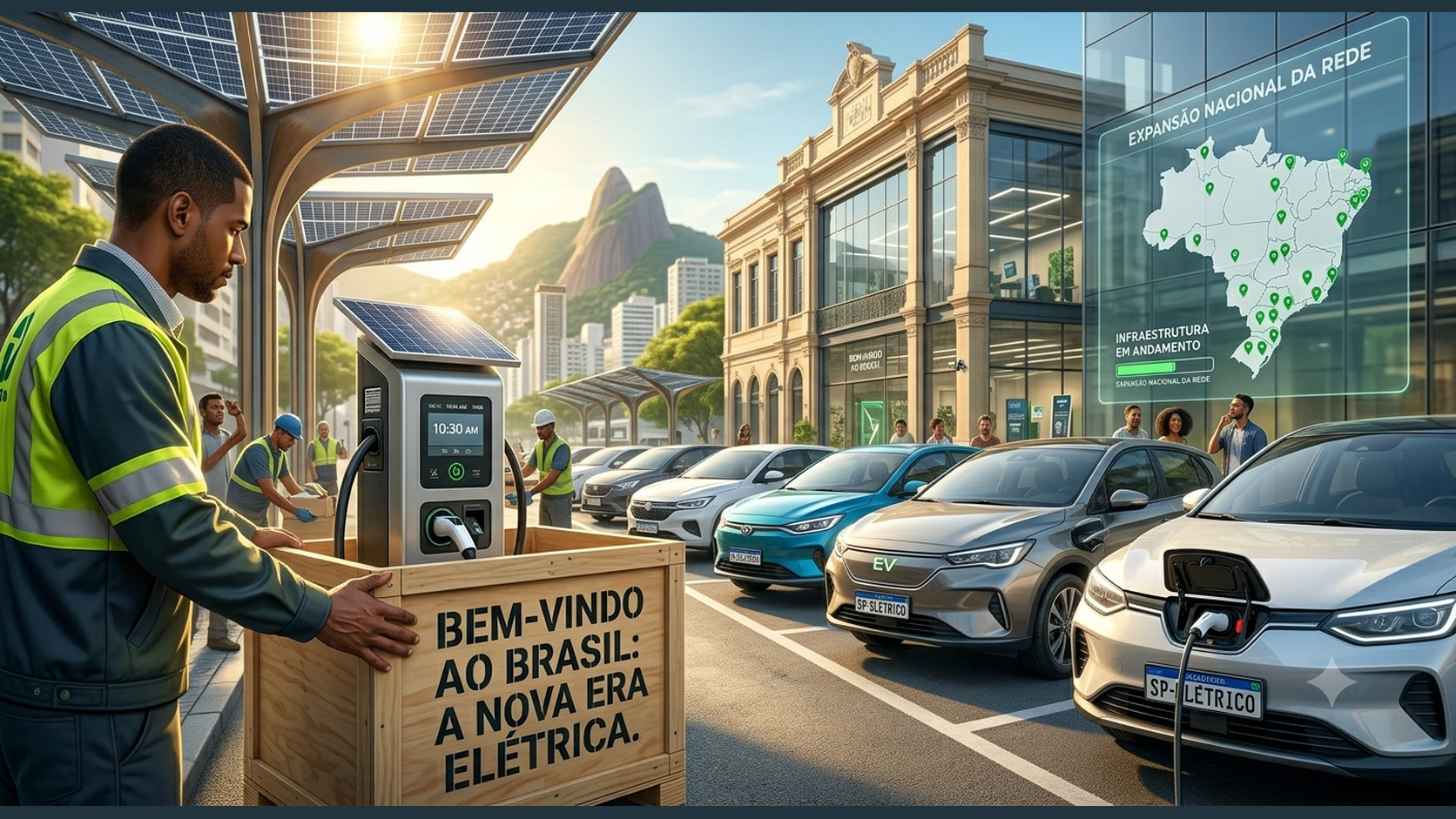 Carros elétricos chegando ao Brasil com tecnologia de recarga