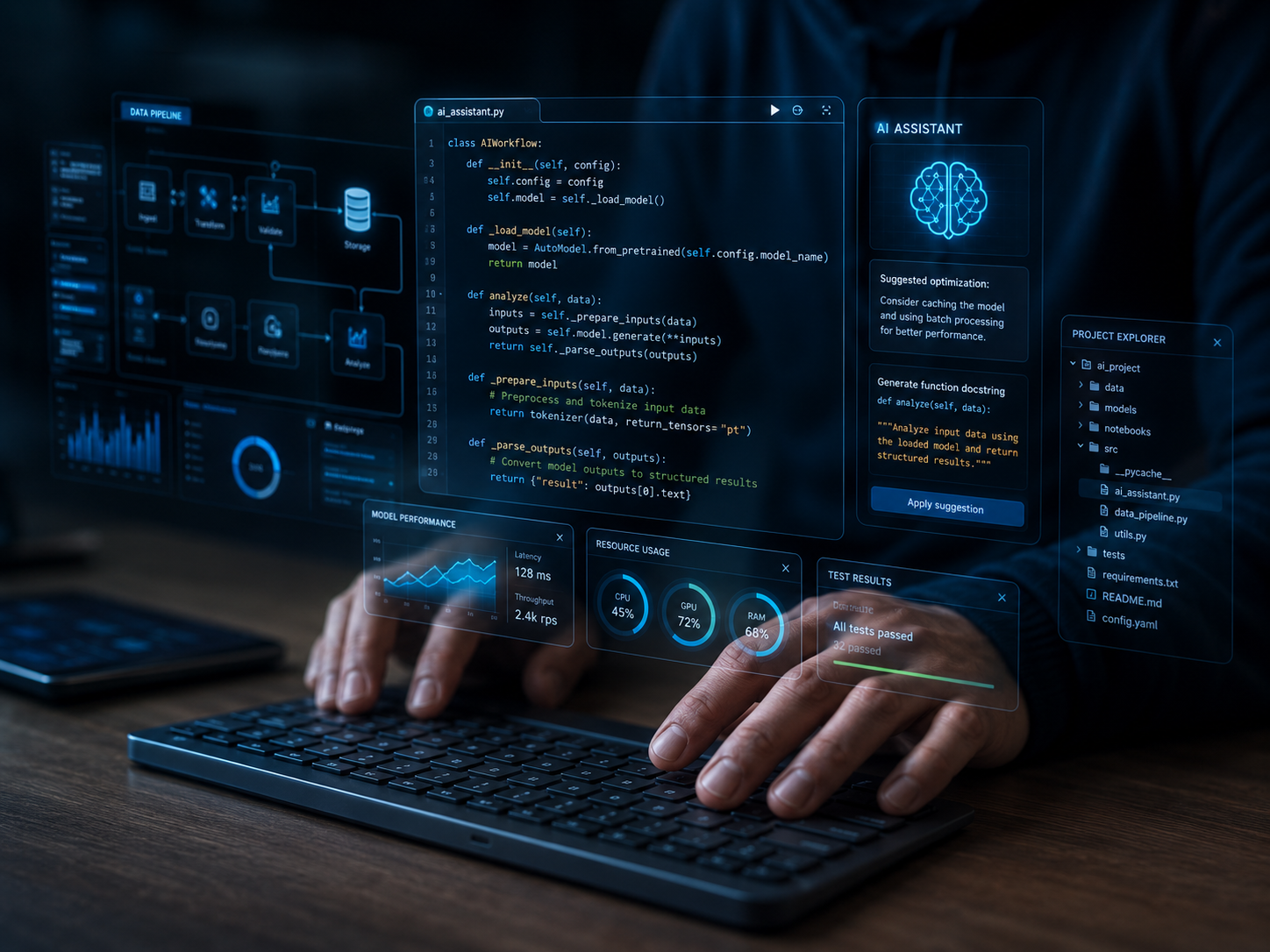 IA na programação com copiloto de código ao lado