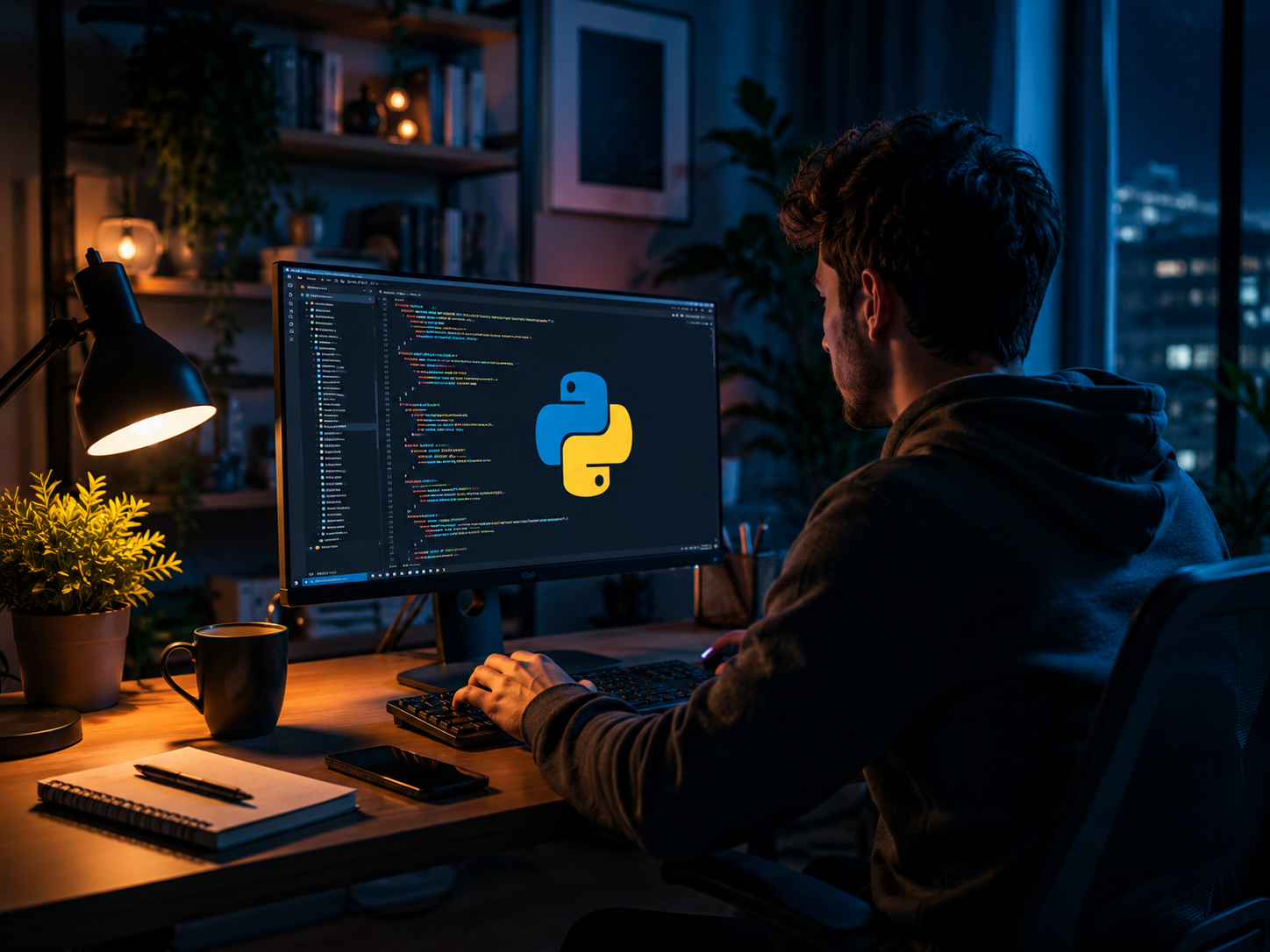 Imagem ilustrativa sobre Python, programação e desenvolvimento de software